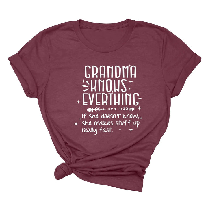 Funny Grandma Knows Everything Shirt - Gigi & Grandparent Gift Tee Cypress DTF