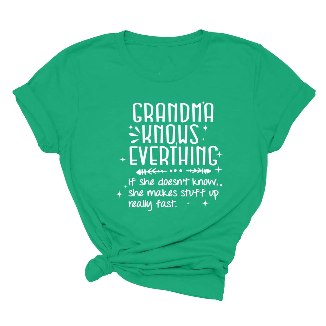 Funny Grandma Knows Everything Shirt - Gigi & Grandparent Gift Tee Cypress DTF