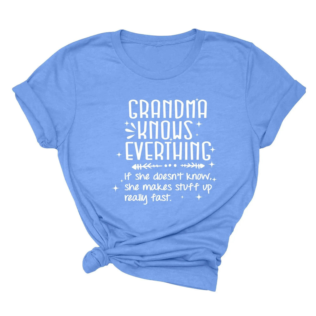 Funny Grandma Knows Everything Shirt - Gigi & Grandparent Gift Tee Cypress DTF