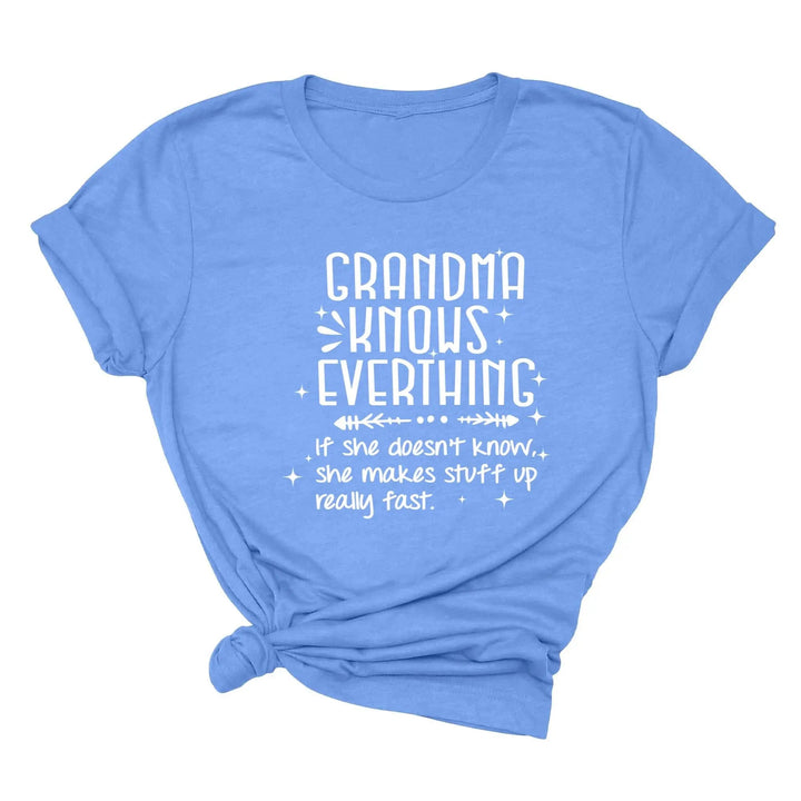 Funny Grandma Knows Everything Shirt - Gigi & Grandparent Gift Tee Cypress DTF