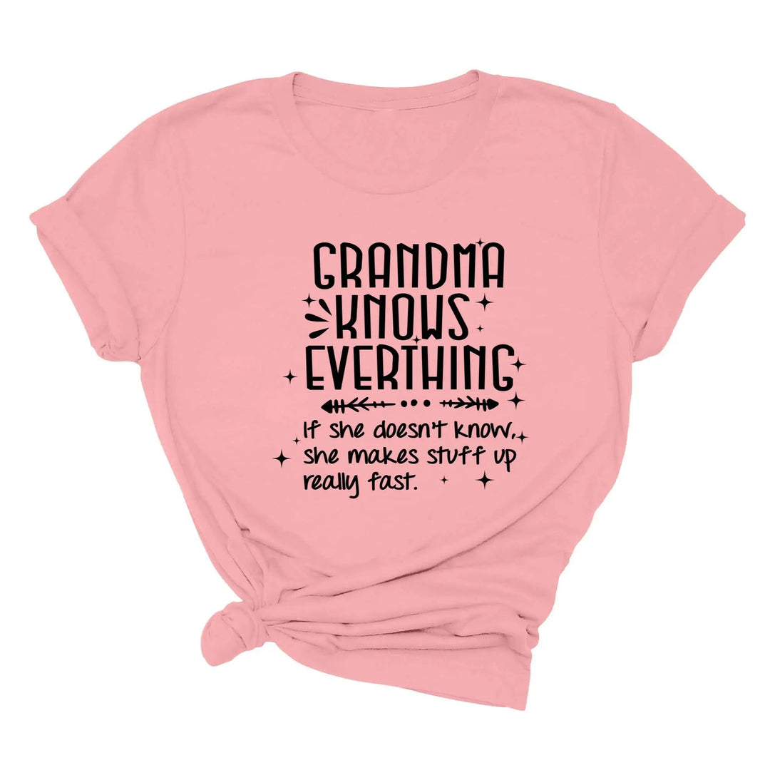 Funny Grandma Knows Everything Shirt - Gigi & Grandparent Gift Tee Cypress DTF