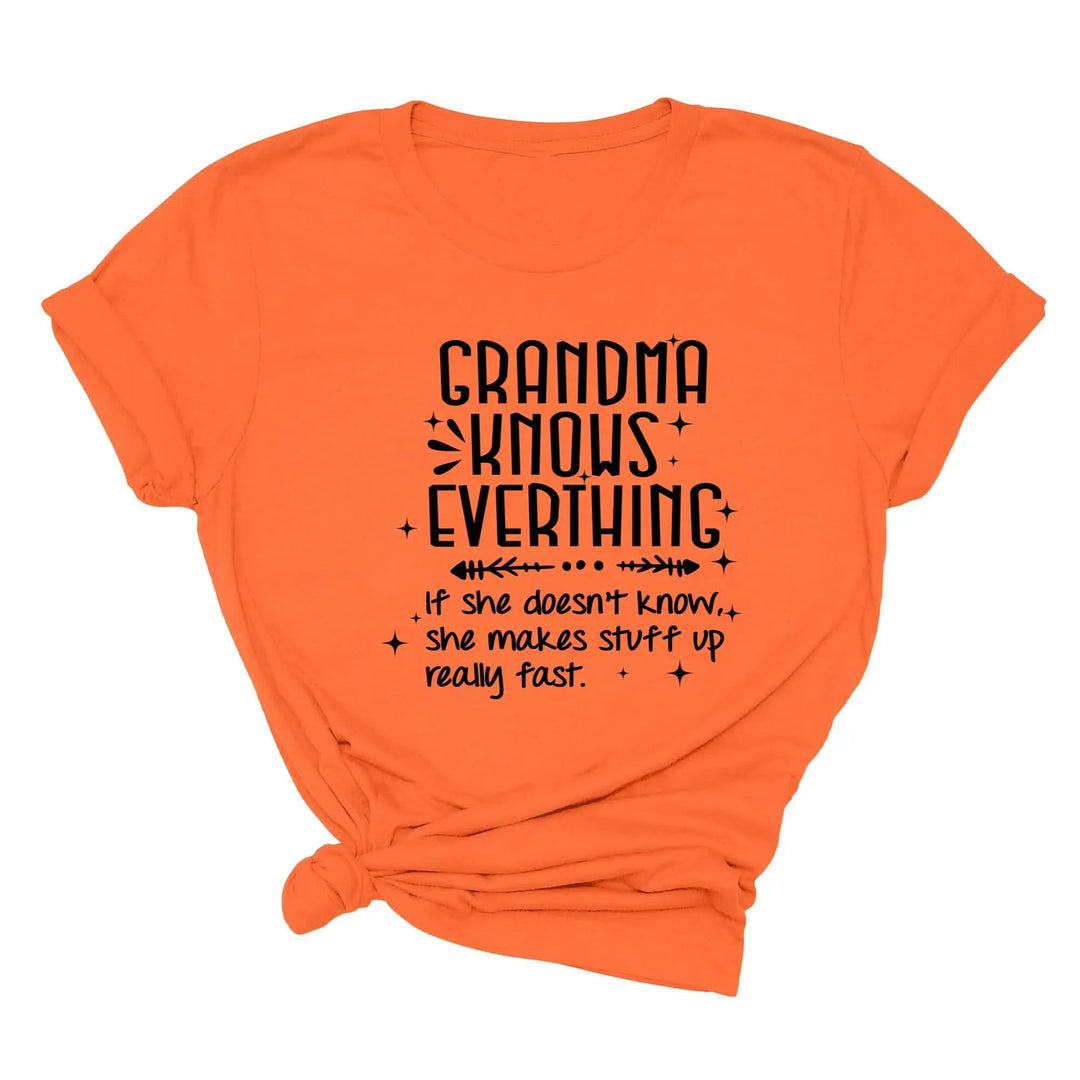 Funny Grandma Knows Everything Shirt - Gigi & Grandparent Gift Tee Cypress DTF