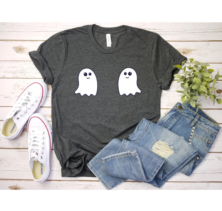 Ghost Boobs Unisex Tee | Funny Boo-Bies Halloween Graphic Vintage Shirt Cypress DTF
