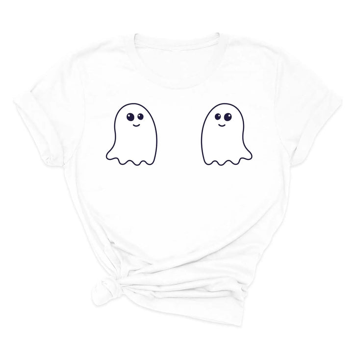 Ghost Boobs Unisex Tee | Funny Boo-Bies Halloween Graphic Vintage Shirt Shirtprintingcenter