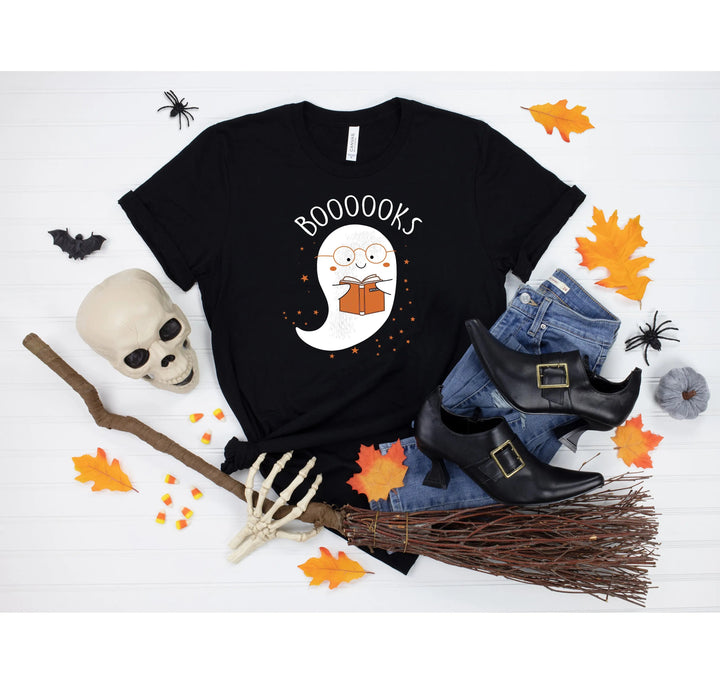 Ghost Books Halloween Reading Tee | Librarian Bookworm Teacher Shirt Gift Cypress DTF