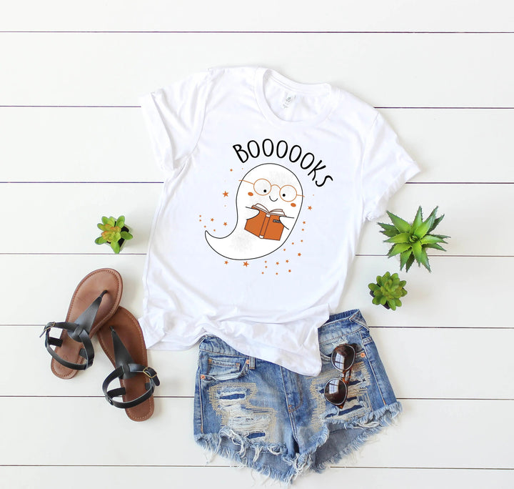 Ghost Books Halloween Reading Tee | Librarian Bookworm Teacher Shirt Gift Cypress DTF