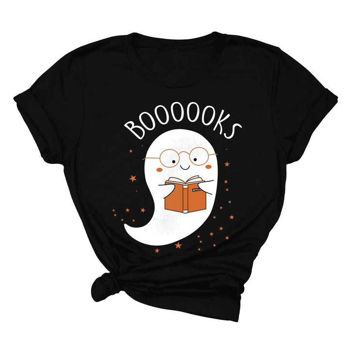 Ghost Books Halloween Reading Tee | Librarian Bookworm Teacher Shirt Gift Cypress DTF