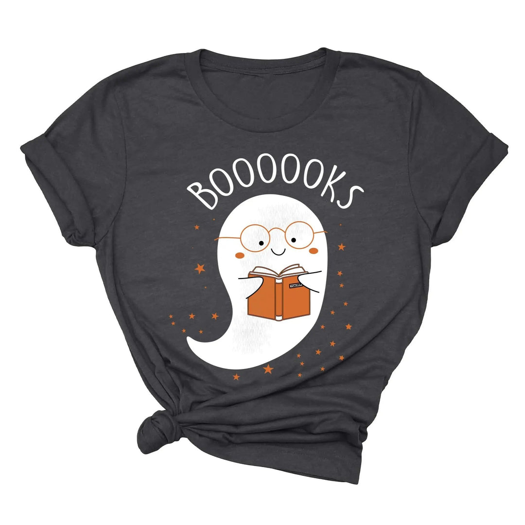 Ghost Books Halloween Reading Tee | Librarian Bookworm Teacher Shirt Gift Cypress DTF