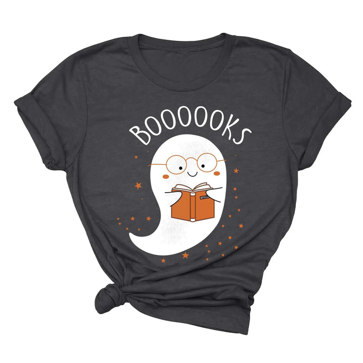 Ghost Books Halloween Reading Tee | Librarian Bookworm Teacher Shirt Gift Cypress DTF