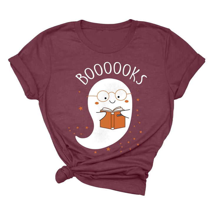 Ghost Books Halloween Reading Tee | Librarian Bookworm Teacher Shirt Gift Cypress DTF