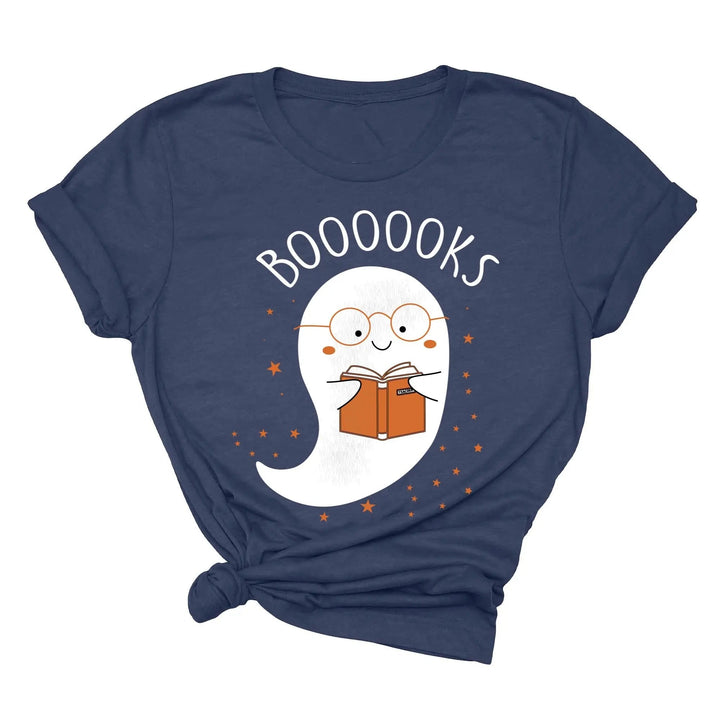 Ghost Books Halloween Reading Tee | Librarian Bookworm Teacher Shirt Gift Cypress DTF