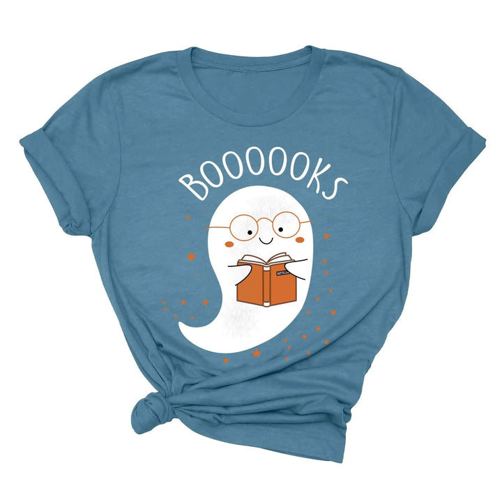 Ghost Books Halloween Reading Tee | Librarian Bookworm Teacher Shirt Gift Cypress DTF