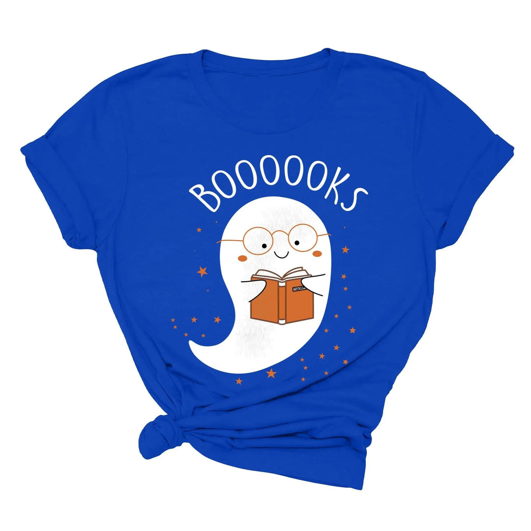 Ghost Books Halloween Reading Tee | Librarian Bookworm Teacher Shirt Gift Cypress DTF
