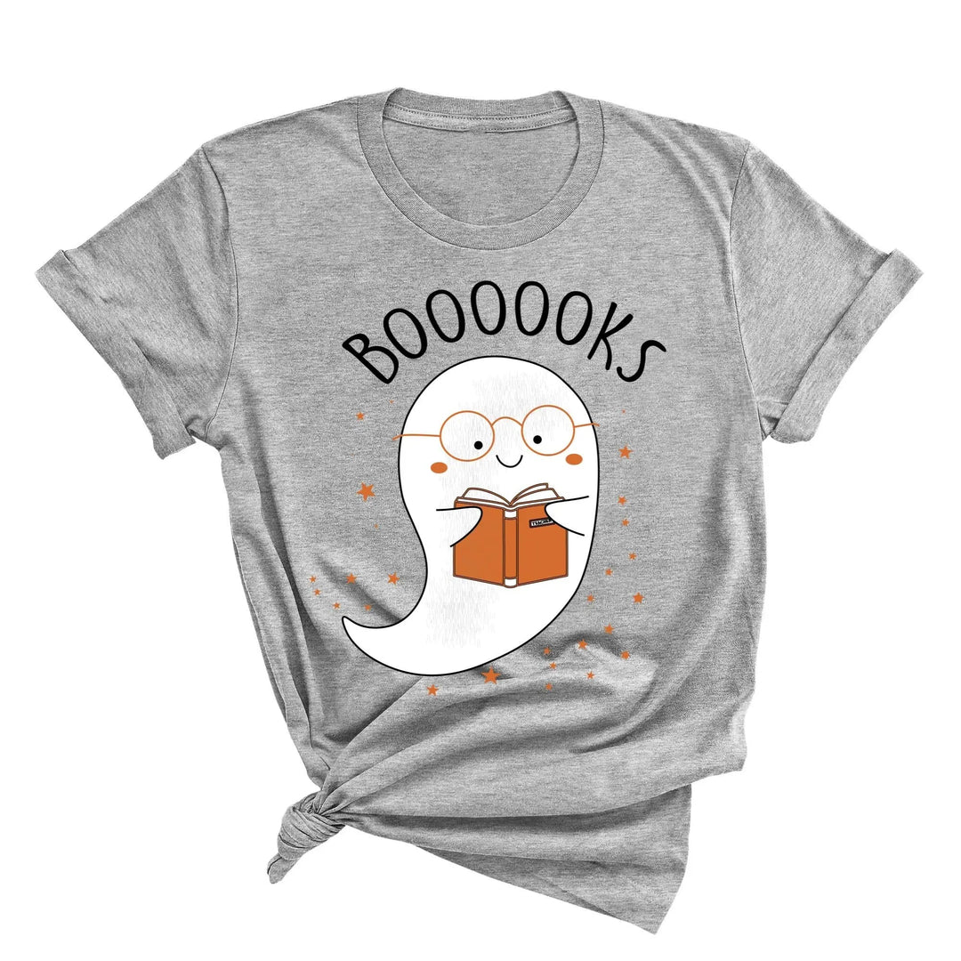 Ghost Books Halloween Reading Tee | Librarian Bookworm Teacher Shirt Gift Cypress DTF