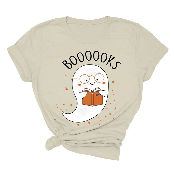 Ghost Books Halloween Reading Tee | Librarian Bookworm Teacher Shirt Gift Cypress DTF