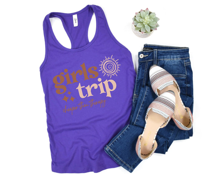 Girls Trip 2025 Tank - Cheaper Than Therapy & Vacation Shirt Cypress DTF