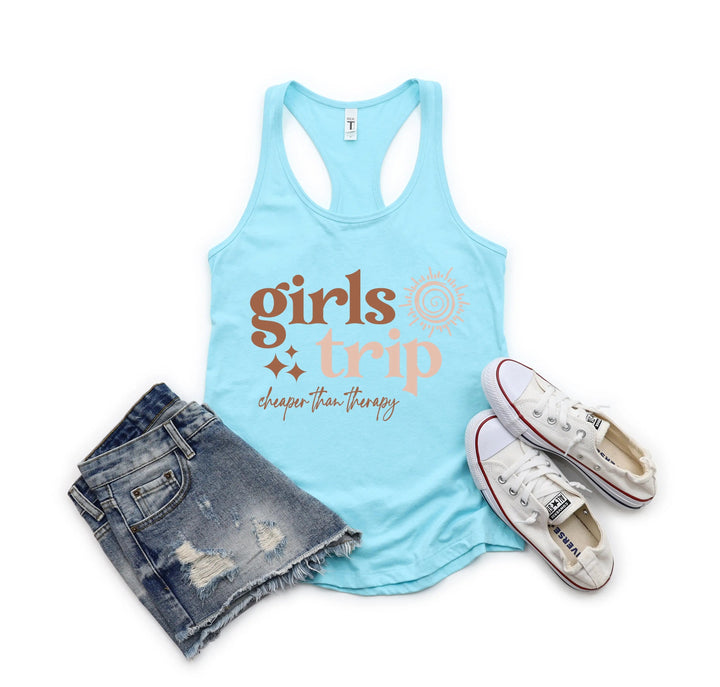 Girls Trip 2025 Tank - Cheaper Than Therapy & Vacation Shirt Cypress DTF