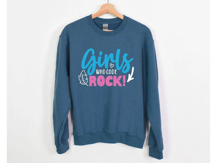 Girls Who Code Rock Sweatshirt - Vintage Rock Band & Retro Feel Cypress DTF