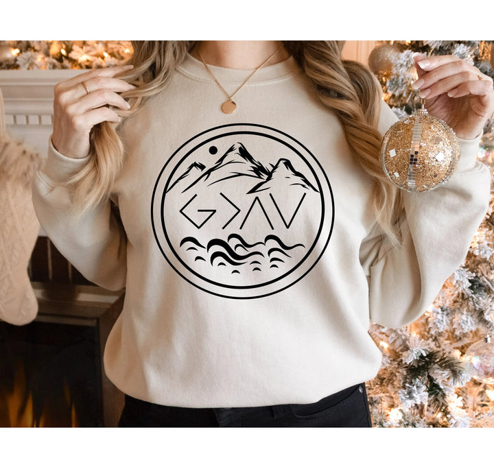 God is Greater Sweatshirt - Christian & Religious Gift Hoodie Cypress DTF