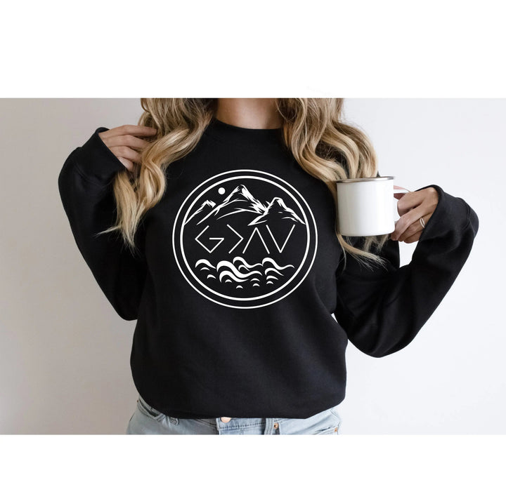 God is Greater Sweatshirt - Christian & Religious Gift Hoodie Cypress DTF