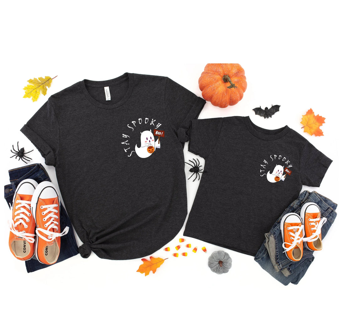 Halloween Boo Ghost Pocket Tee | Stay Spooky Costume Party Shirt Cypress DTF