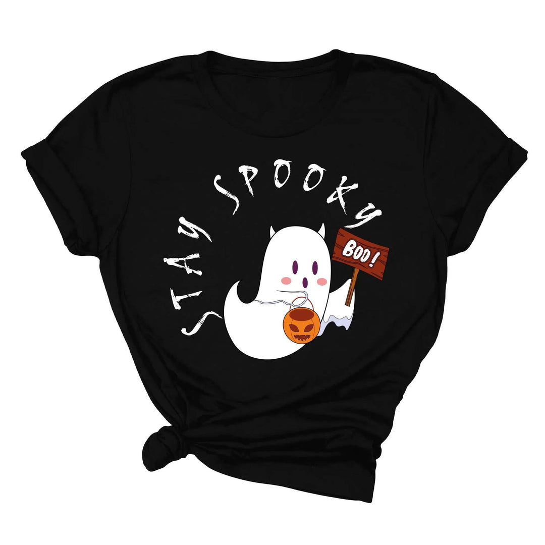 Halloween Boo Ghost Pocket Tee | Stay Spooky Costume Party Shirt Cypress DTF