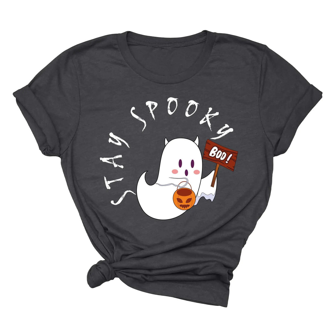 Halloween Boo Ghost Pocket Tee | Stay Spooky Costume Party Shirt Cypress DTF