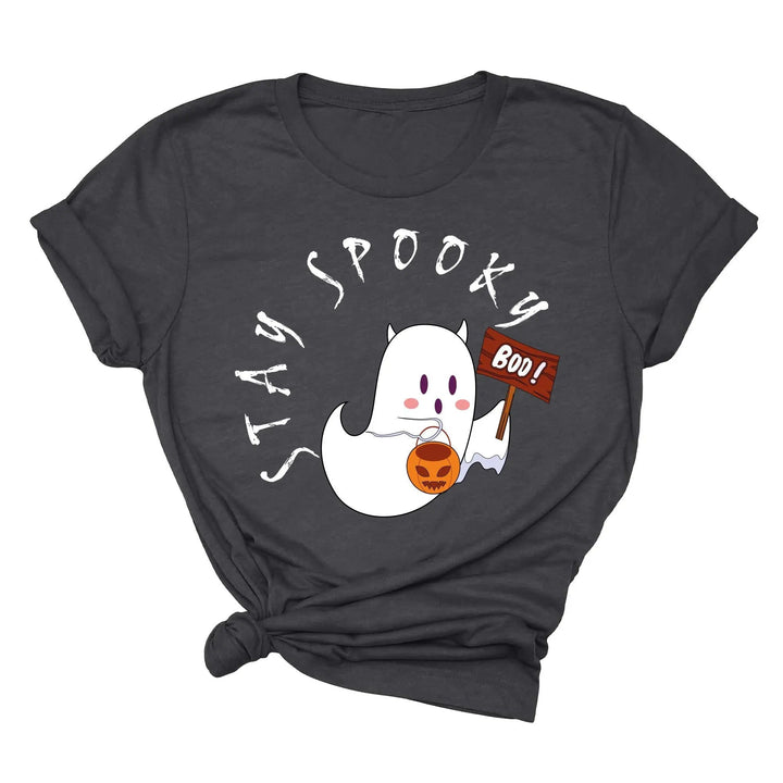 Halloween Boo Ghost Pocket Tee | Stay Spooky Costume Party Shirt Cypress DTF