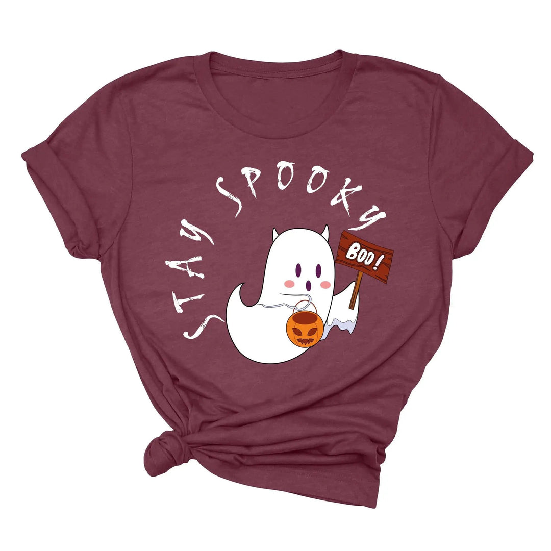 Halloween Boo Ghost Pocket Tee | Stay Spooky Costume Party Shirt Cypress DTF