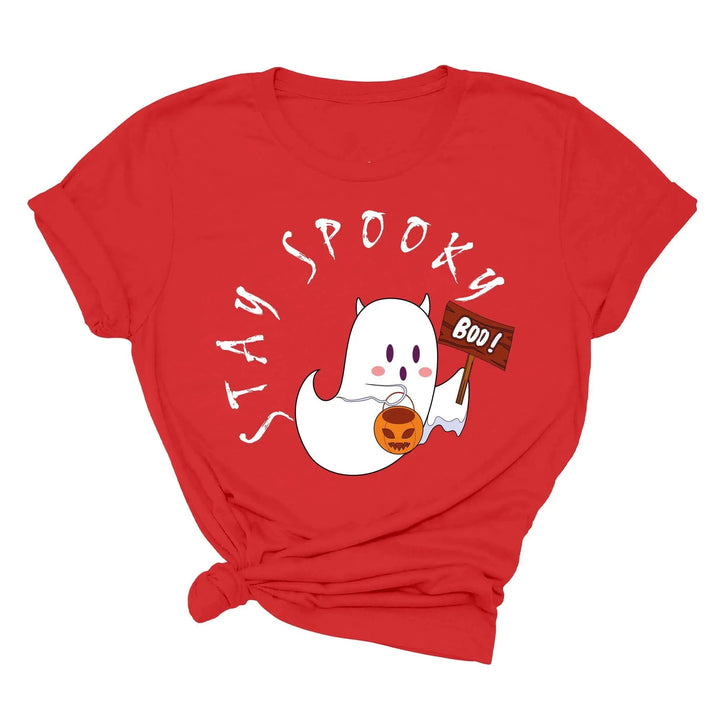Halloween Boo Ghost Pocket Tee | Stay Spooky Costume Party Shirt Cypress DTF