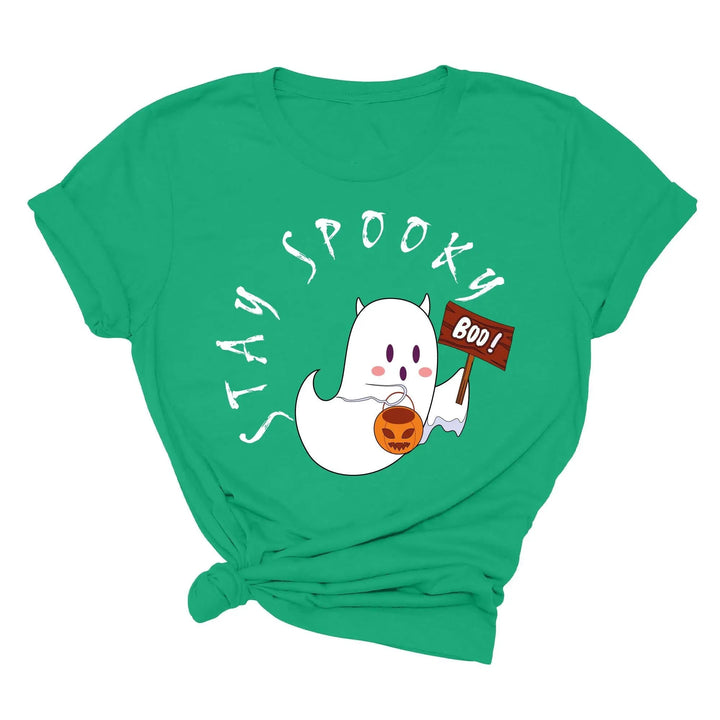 Halloween Boo Ghost Pocket Tee | Stay Spooky Costume Party Shirt Cypress DTF