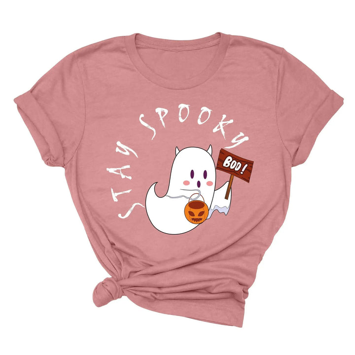 Halloween Boo Ghost Pocket Tee | Stay Spooky Costume Party Shirt Cypress DTF