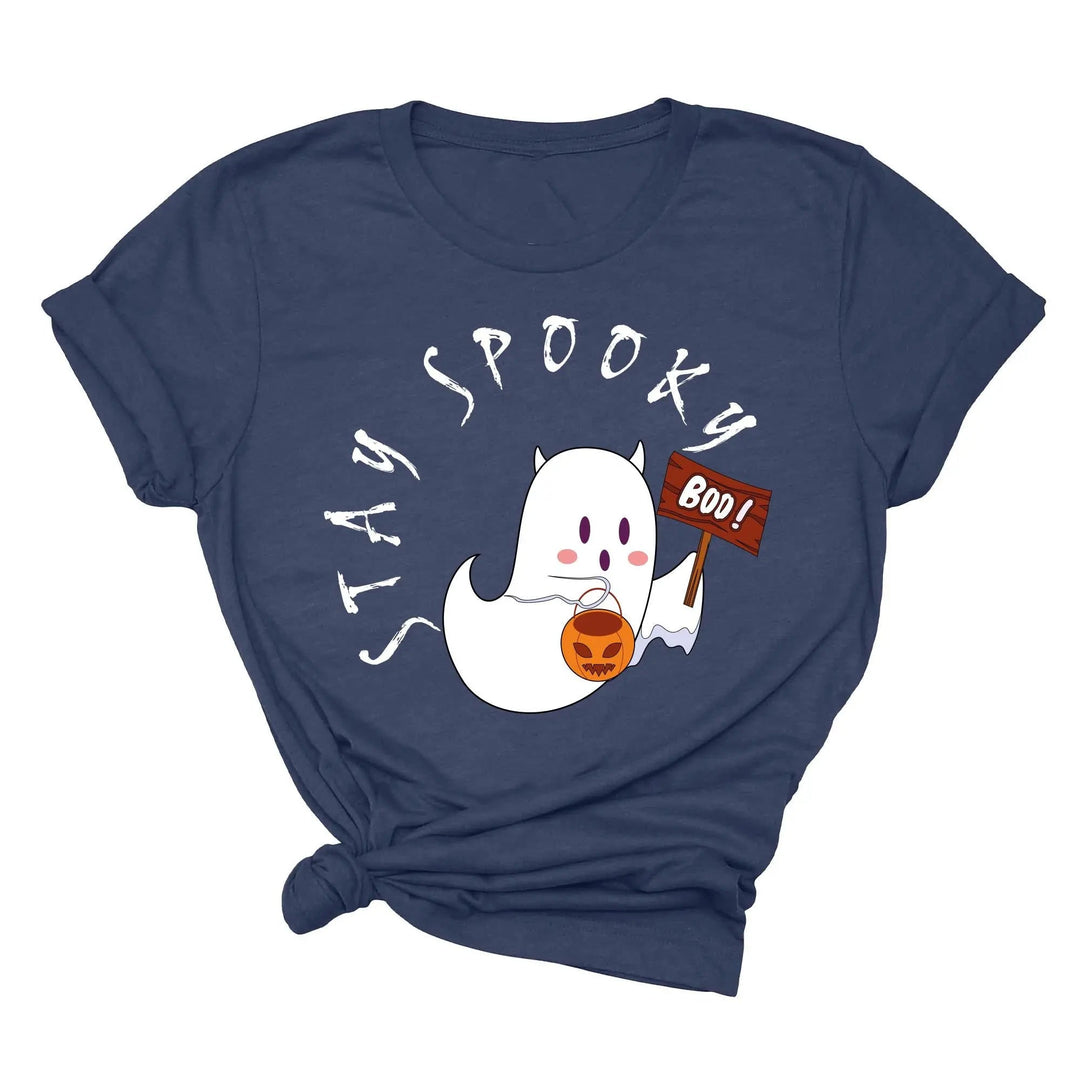 Halloween Boo Ghost Pocket Tee | Stay Spooky Costume Party Shirt Cypress DTF