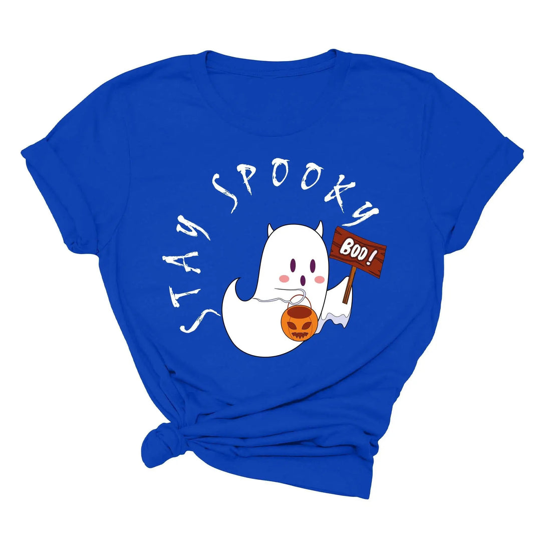 Halloween Boo Ghost Pocket Tee | Stay Spooky Costume Party Shirt Cypress DTF