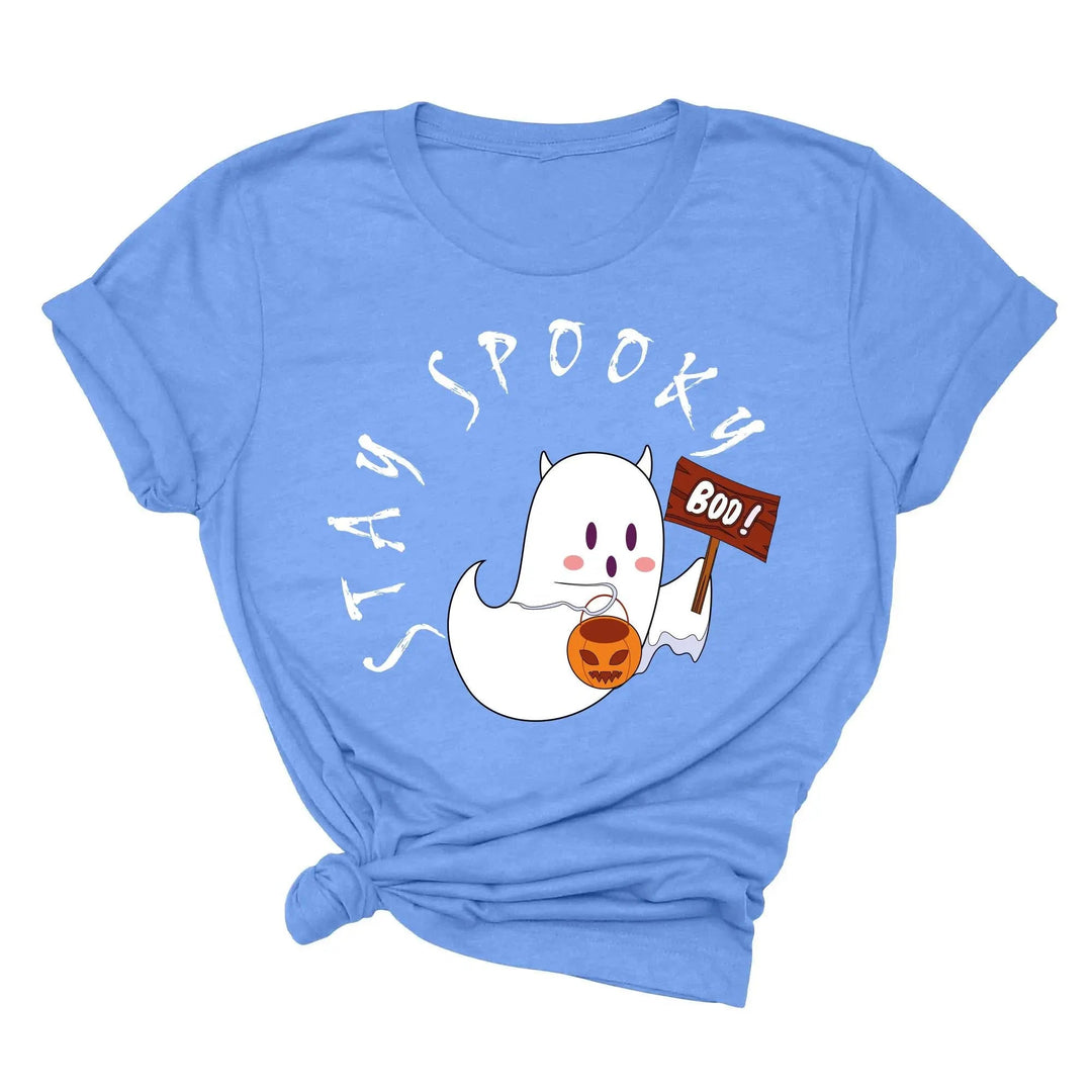 Halloween Boo Ghost Pocket Tee | Stay Spooky Costume Party Shirt Cypress DTF