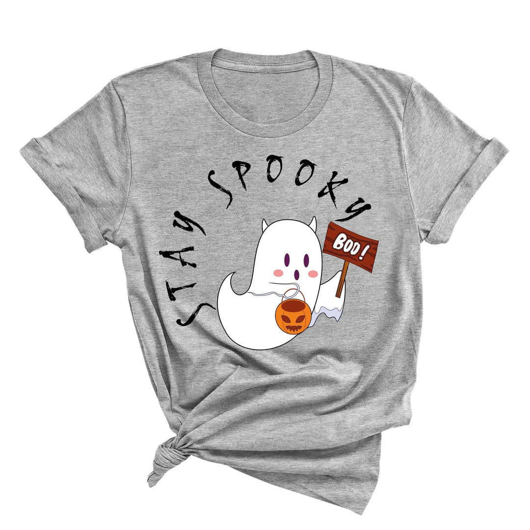 Halloween Boo Ghost Pocket Tee | Stay Spooky Costume Party Shirt Cypress DTF