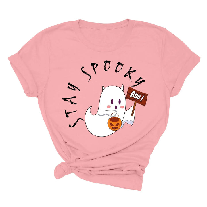 Halloween Boo Ghost Pocket Tee | Stay Spooky Costume Party Shirt Cypress DTF