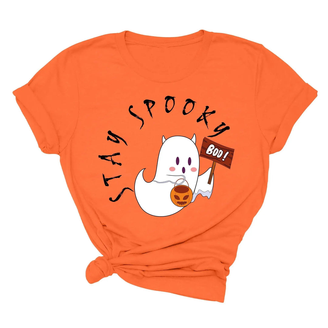 Halloween Boo Ghost Pocket Tee | Stay Spooky Costume Party Shirt Cypress DTF