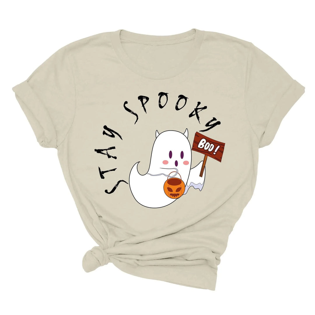 Halloween Boo Ghost Pocket Tee | Stay Spooky Costume Party Shirt Cypress DTF
