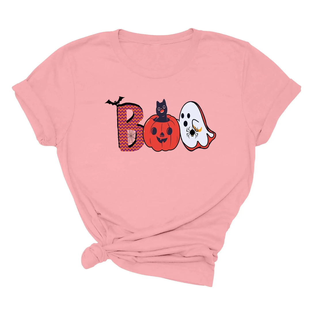 Halloween Boo Shirt – Cute Ghost & Cat Halloween Party Costume Tee Cypress DTF