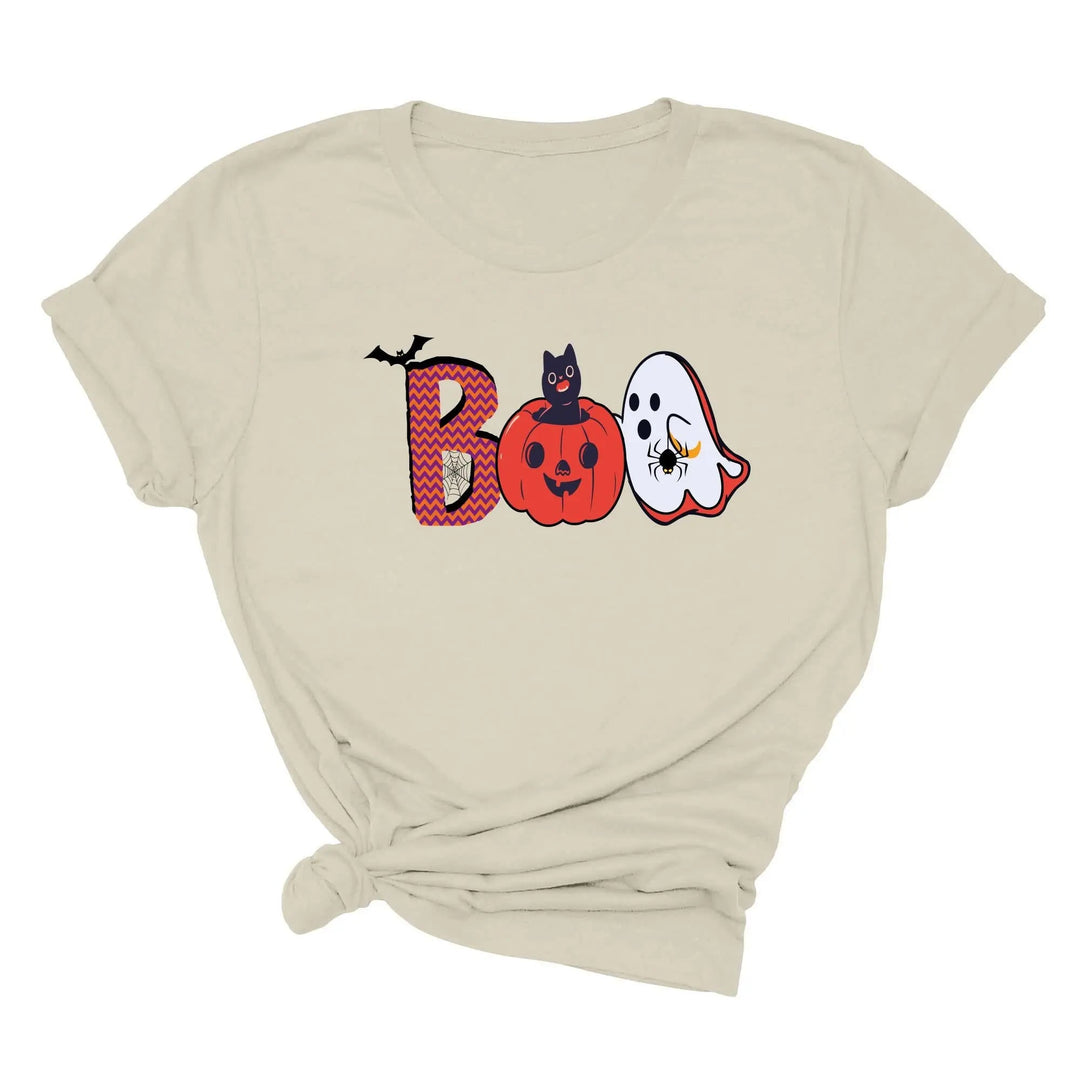 Halloween Boo Shirt – Cute Ghost & Cat Halloween Party Costume Tee Cypress DTF