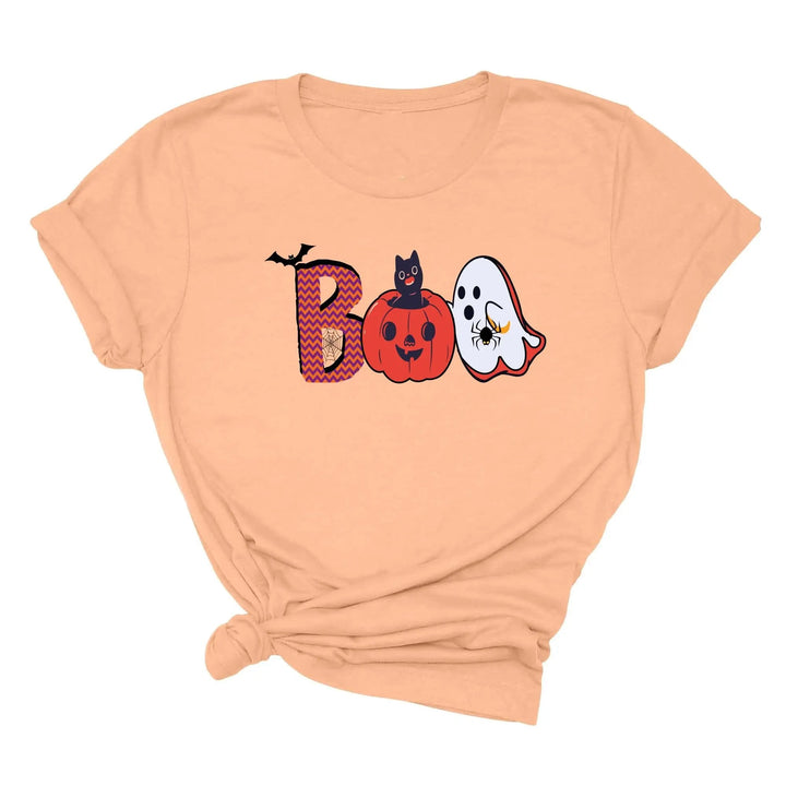 Halloween Boo Shirt – Cute Ghost & Cat Halloween Party Costume Tee Cypress DTF
