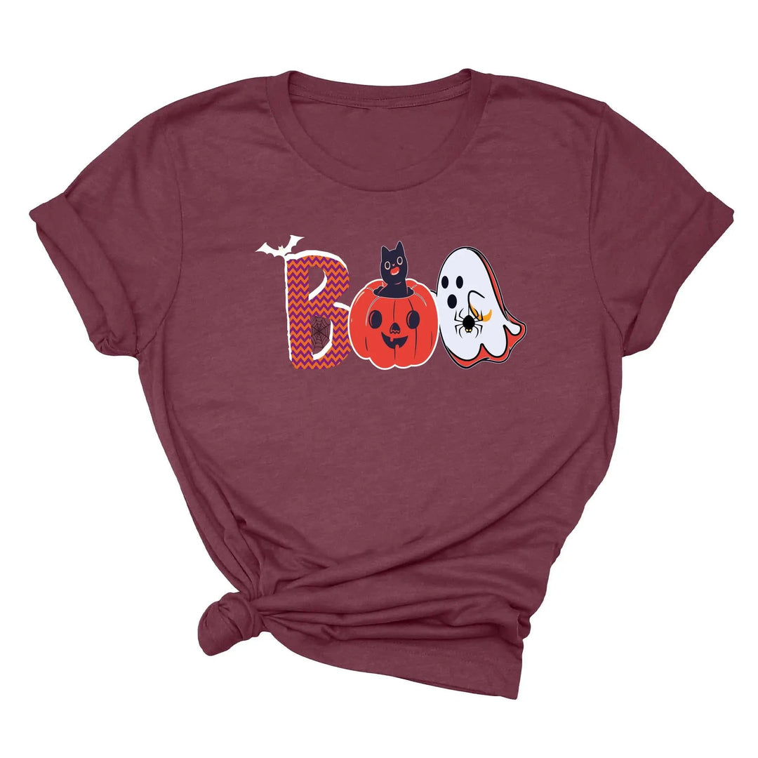 Halloween Boo Shirt – Cute Ghost & Cat Halloween Party Costume Tee Cypress DTF