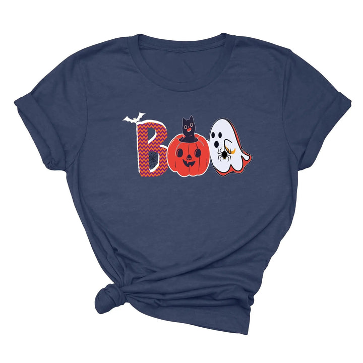 Halloween Boo Shirt – Cute Ghost & Cat Halloween Party Costume Tee Cypress DTF