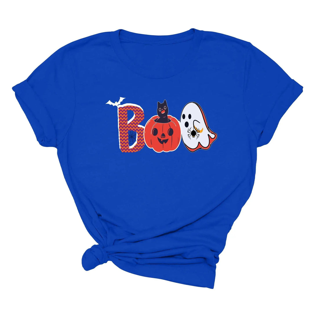 Halloween Boo Shirt – Cute Ghost & Cat Halloween Party Costume Tee Cypress DTF