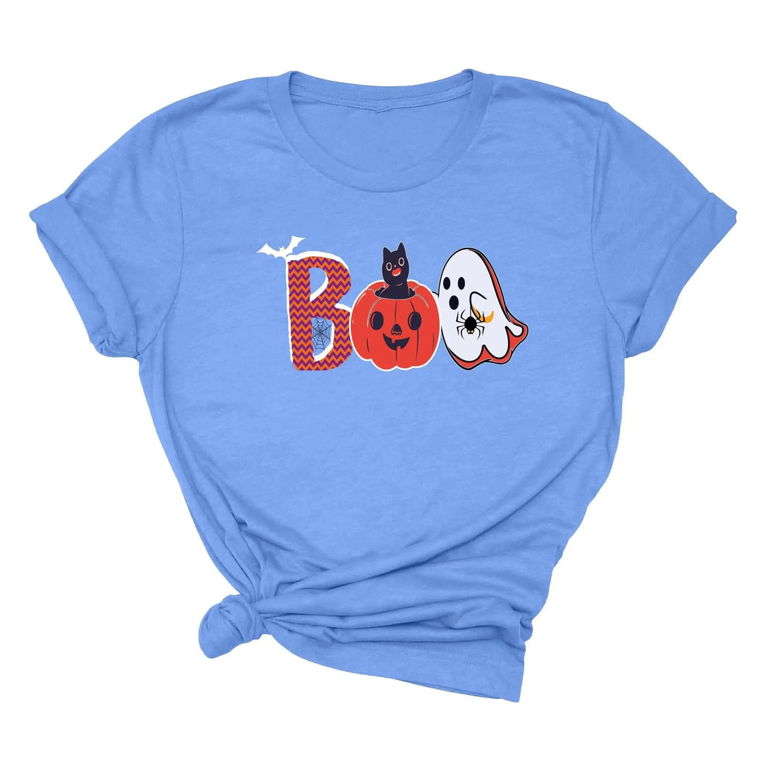 Halloween Boo Shirt – Cute Ghost & Cat Halloween Party Costume Tee Cypress DTF