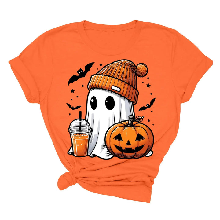 Halloween Fall Ghost Shirt, Cute Ghost Shirt, Ghost Coffee Shirt Womens Halloween Shirt, Cute Fall Shirt, Spooky Season Shirt,Gift For Halloween Cypress DTF