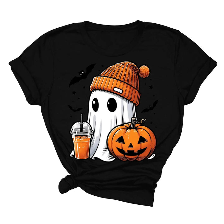Halloween Fall Ghost Shirt, Cute Ghost Shirt, Ghost Coffee Shirt Womens Halloween Shirt, Cute Fall Shirt, Spooky Season Shirt,Gift For Halloween Cypress DTF