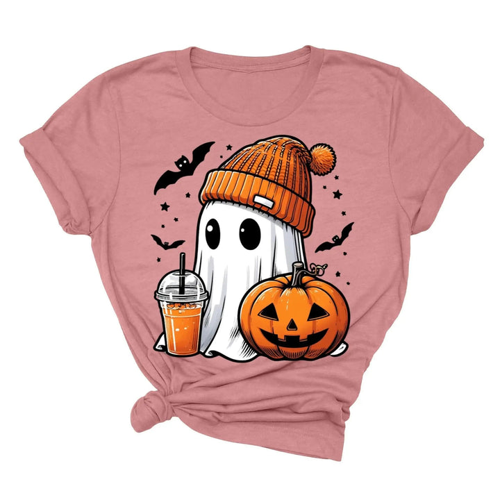 Halloween Fall Ghost Shirt, Cute Ghost Shirt, Ghost Coffee Shirt Womens Halloween Shirt, Cute Fall Shirt, Spooky Season Shirt,Gift For Halloween Cypress DTF