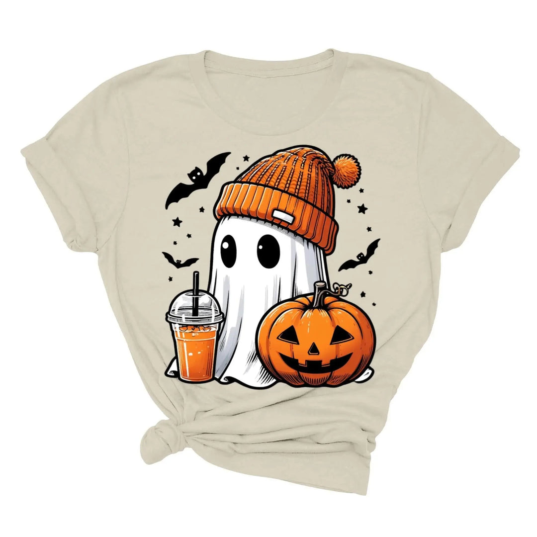 Halloween Fall Ghost Shirt, Cute Ghost Shirt, Ghost Coffee Shirt Womens Halloween Shirt, Cute Fall Shirt, Spooky Season Shirt,Gift For Halloween Cypress DTF